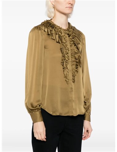 ROUEN - Blusa seda volantes