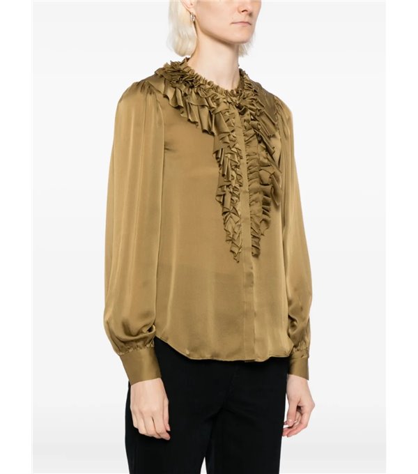 ROUEN - Blusa seda volantes