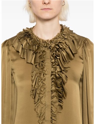 ROUEN - Blusa seda volantes