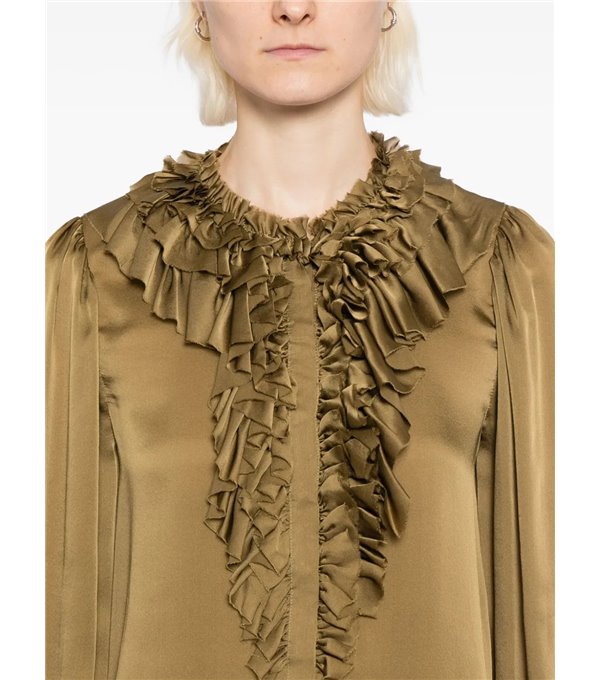 ROUEN - Ruffled silk shirt
