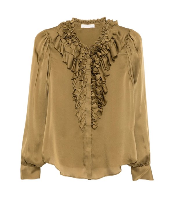 ROUEN - Blusa seda volantes