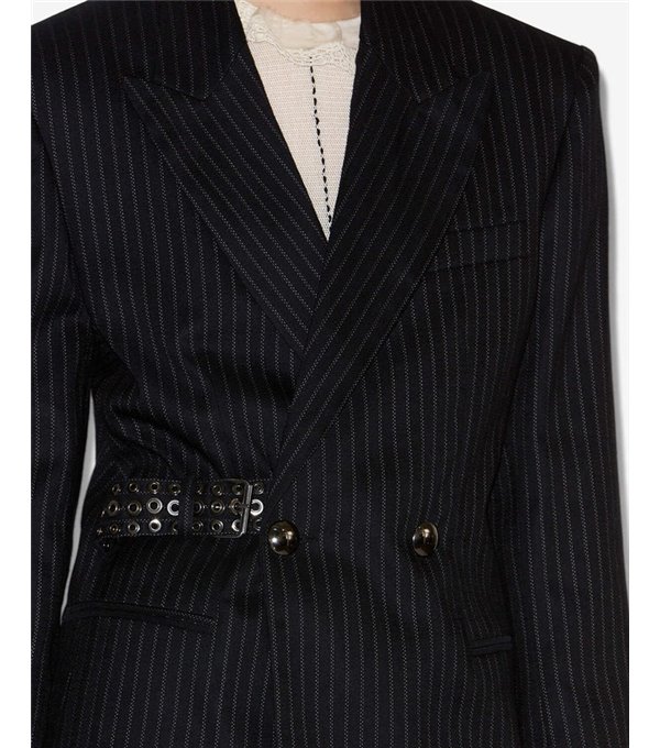 NAHIA-Blazer rayas entallada cinturón NAHIA-Blazer rayas entallada cinturón