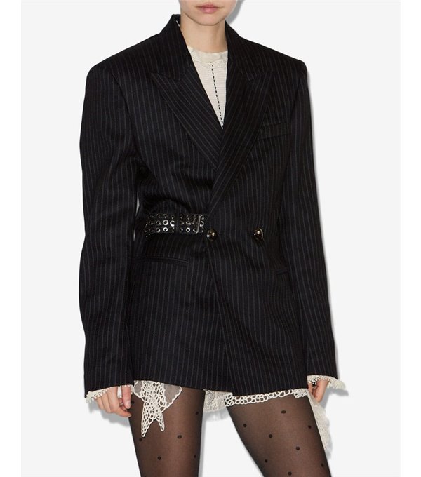 NAHIA-Blazer rayas entallada cinturón NAHIA-Blazer rayas entallada cinturón