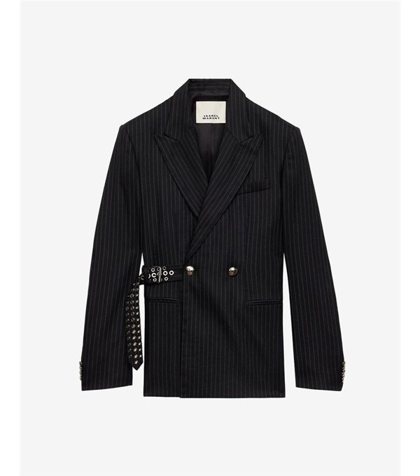 NAHIA-Blazer rayas entallada cinturón NAHIA-Blazer rayas entallada cinturón