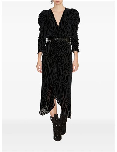 NEMIL-Vestido devoré cebra