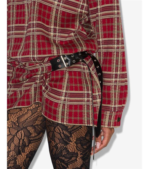 BLANDIA-Vestido camisero cuadros