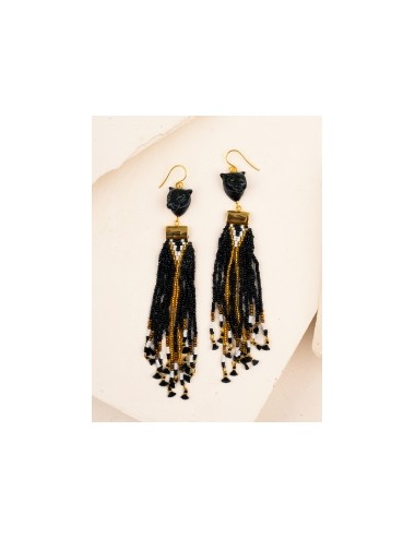 Pendientes cuentas - pantera