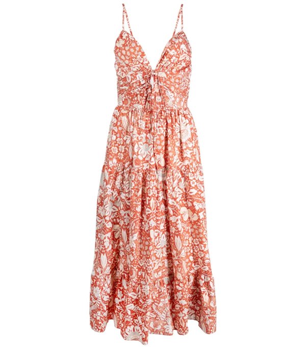 PHOEBE - Printed cotton dress - orange